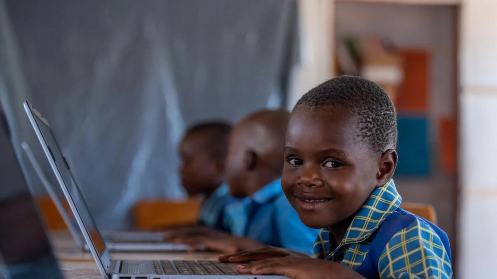 A student in Zimbabwe accesses information and learning resources on the Internet.